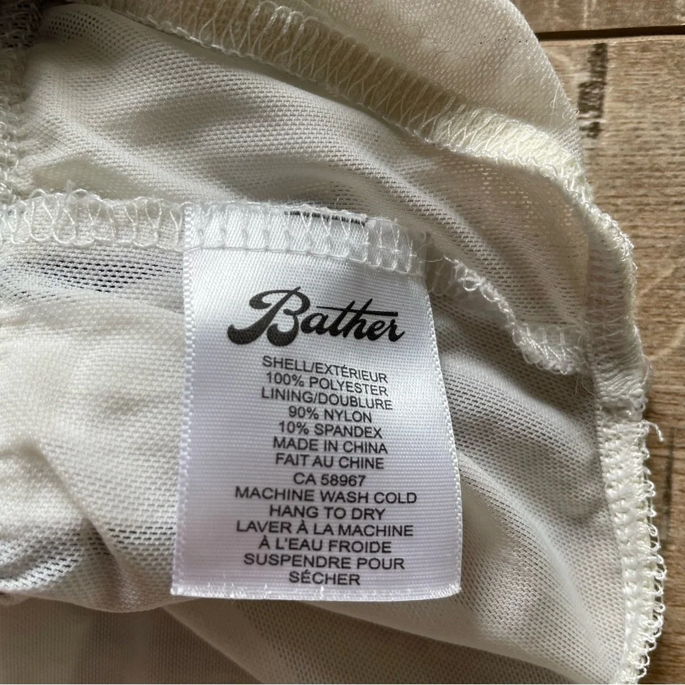 Bather men’s blue black white retro style striped swim trunks mesh lined, size M - Picture 9 of 13